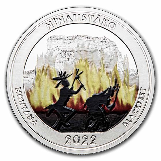 2022 1 oz Silver NATB Montana Glacier National Park (Colorized)