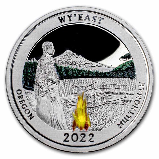 2022 1 oz Silver NATB Oregon Mt. Hood National Forest (Colorized)