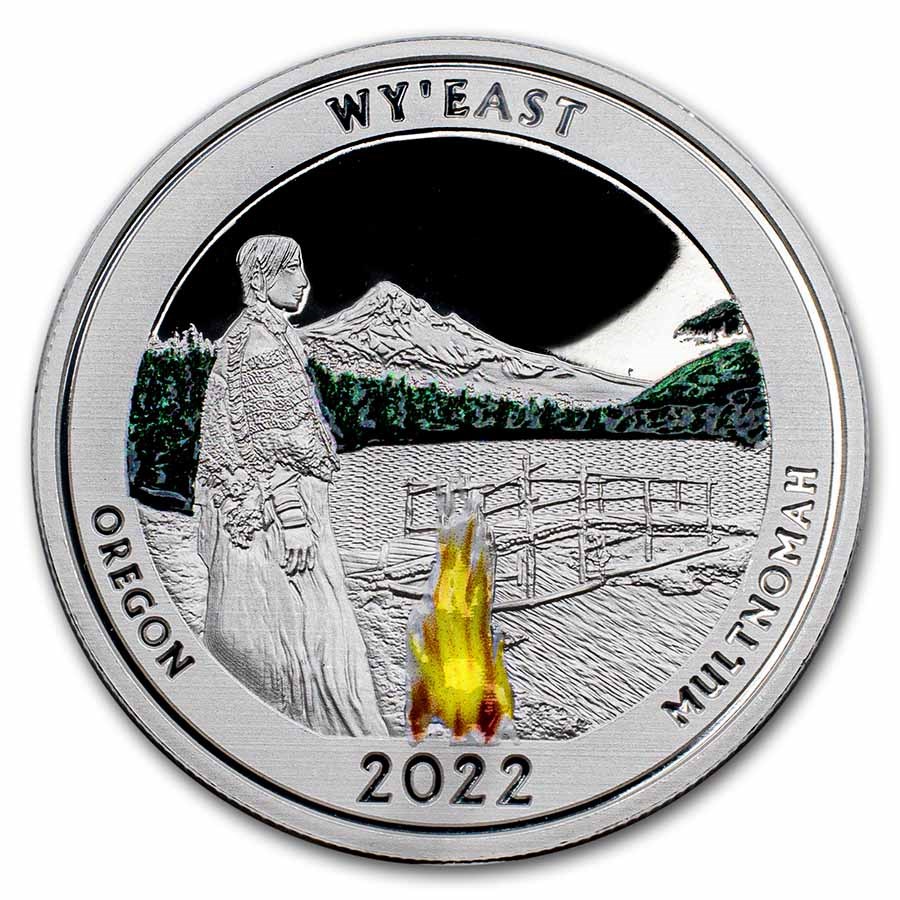 2022 1 oz Silver NATB Oregon Mt. Hood National Forest (Colorized)