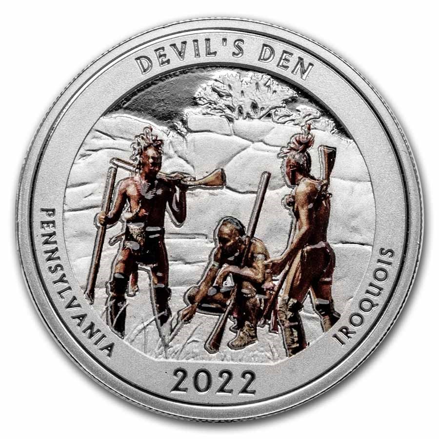 2022 1 oz Silver NATB Pennsylvania Devil's Den (Colorized)
