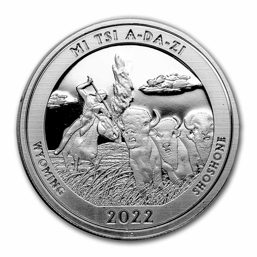 2022 1 oz Silver NATB Wyoming Yellowstone National Park (Box/COA)