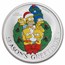 2022 1 oz Silver The Simpsons: Season's Greetings Colorized BU