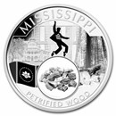 2022 1 oz Silver Treasures of the U.S. Mississippi Petrified Wood