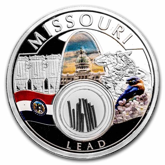 2022 1 oz Silver Treasures of the U.S. Missouri Lead (Colorized) 2022 1 oz Silver Treasures of the U.S. Missouri Lead (Colorized)