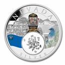 2022 1 oz Silver Treasures of the U.S. Nevada Silver (Colorized)