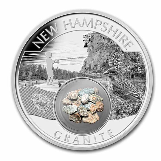2022 1 oz Silver Treasures of the U.S. New Hampshire Granite 2022 1 oz Silver Treasures of the U.S. New Hampshire Granite