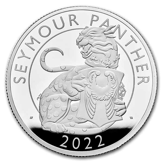 2022 2 oz Silver Royal Tudor Beasts Seymour Panther Prf (Box/COA)