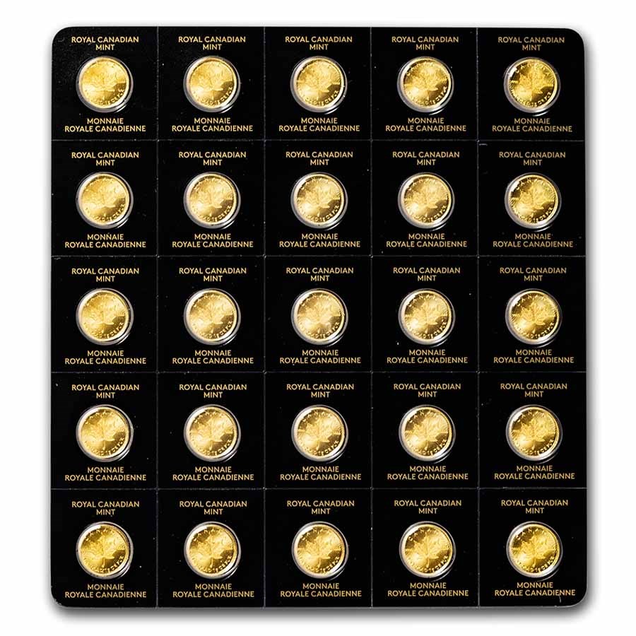 2022 25x 1 gram Gold Maple Leafs Maplegram25™ (In Assay Sleeve)