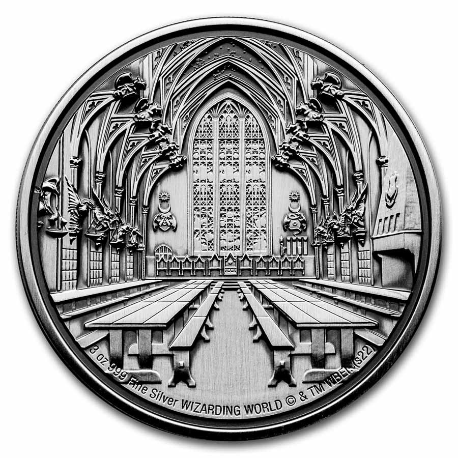 2022 3 oz Ag Coin Harry Potter Hogwarts Great Hall (No capsule)