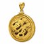 2022 30 gram Gold Panda Pendant (Diamond-Cut Screw Top Bezel)