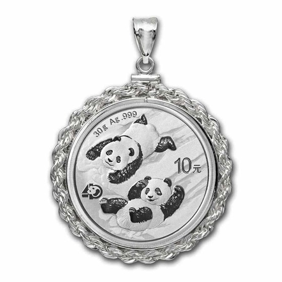 2022 30 gram Silver Panda Pendant (Rope-ScrewTop Bezel) 2022 30 gram Silver Panda Pendant (Rope-ScrewTop Bezel)