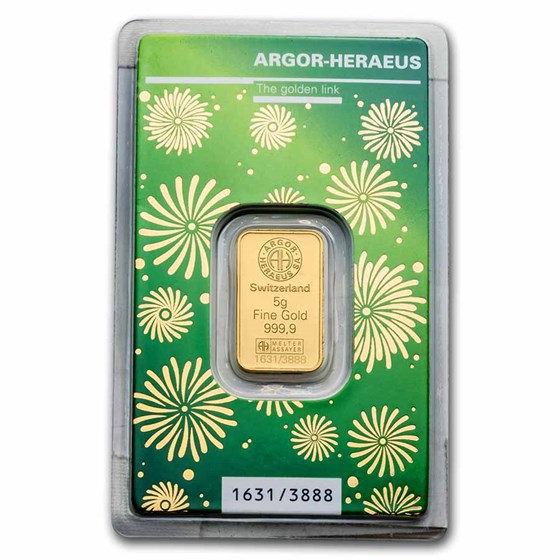 2022 5 gram Gold Bar - Argor-Heraeus Year of the Tiger (Assay)