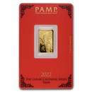2022 5 gram Gold Bar - PAMP Suisse Year of the Tiger (In Assay)