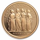 2022 Alderney Gold Sovereign Elizabeth II Four Graces Proof