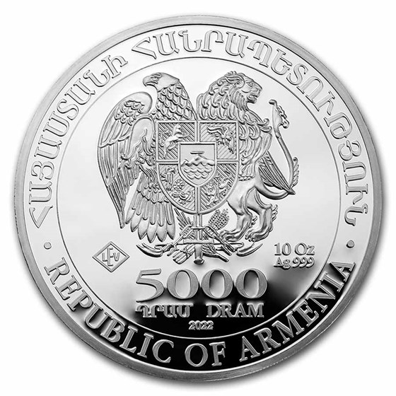 2022 Armenia 10 oz Silver 5000 Drams Noah’s Ark 2022 Armenia 10 oz Silver 5000 Drams Noah’s Ark