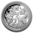 2022 Ascension Isl. 2 oz Silver Saint George and the Dragon Proof