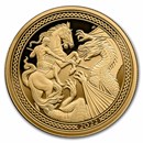 2022 Ascension Island 1 oz Gold Saint George and the Dragon Proof