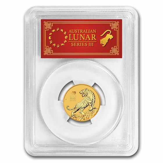 2022 AUS 1/4 oz Gold Lunar Tiger MS-70 PCGS (FS, Red Label) 2022 AUS 1/4 oz Gold Lunar Tiger MS-70 PCGS (FS, Red Label)