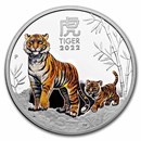 2022 AUS 1 oz Silver Lunar Tiger Proof Colorized (w/Box & COA)