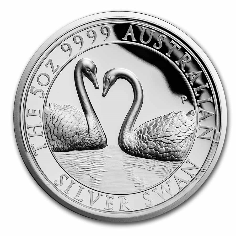 2022 AUS 5 oz Silver Swan Proof COA #1 (High Relief, w/Box & COA)