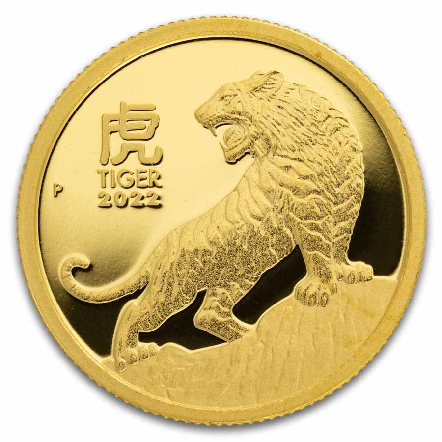 2022 Australia 1/10 oz Gold Lunar Tiger Proof (coin only)