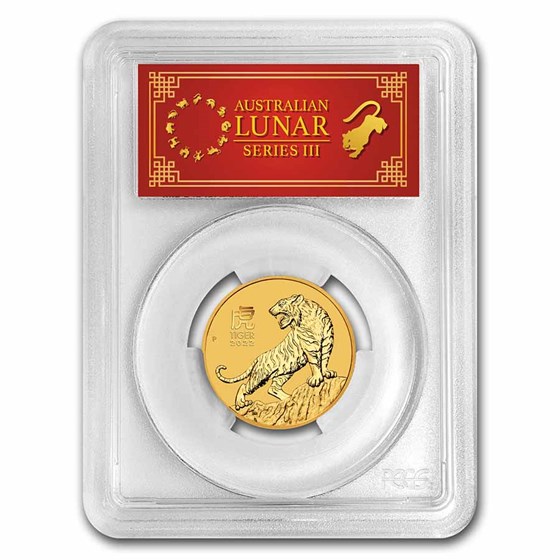 2022 Australia 1/2 oz Gold Lunar Tiger MS-70 PCGS (FS, Red Label) 2022 Australia 1/2 oz Gold Lunar Tiger MS-70 PCGS (FS, Red Label)