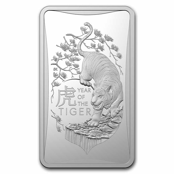 2022 Australia 1/2 oz Silver Lunar Year of the Tiger Ingot