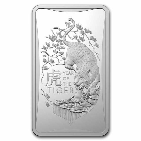 2022 Australia 1/2 oz Silver Lunar Year of the Tiger Ingot 2022 Australia 1/2 oz Silver Lunar Year of the Tiger Ingot