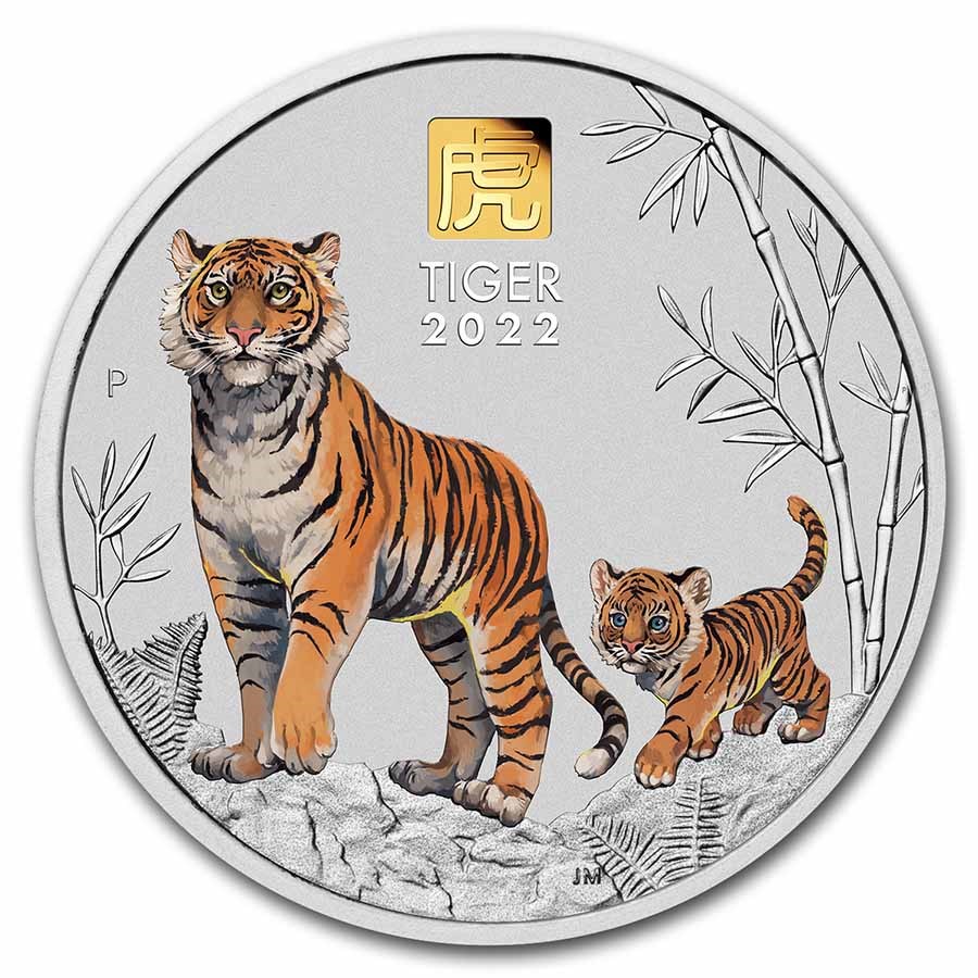 2022 Australia 1 kilo Silver Lunar Tiger BU (Gold Privy)