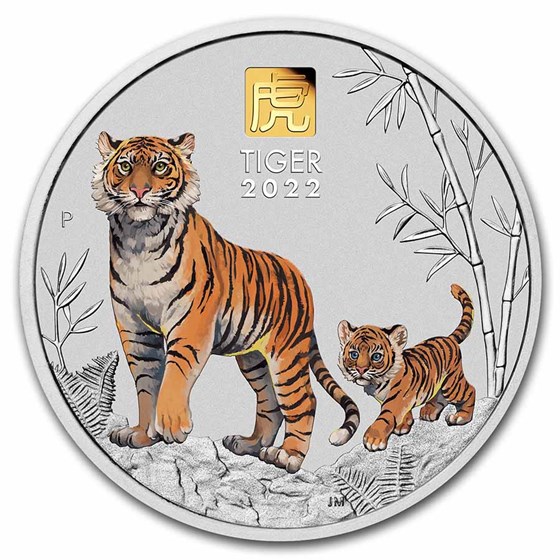 2022 Australia 1 kilo Silver Lunar Tiger BU (Gold Privy)