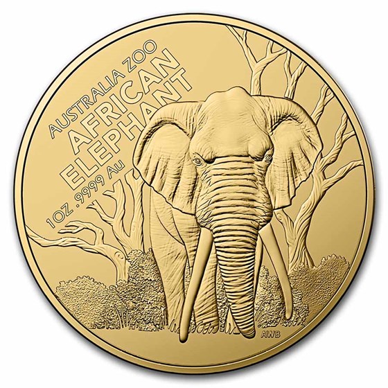 2022 Australia 1 oz Gold $100 African Elephant BU (w/Box & COA)