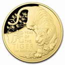 2022 Australia 1 oz Gold $100 Lunar Year of the Tiger Domed Proof