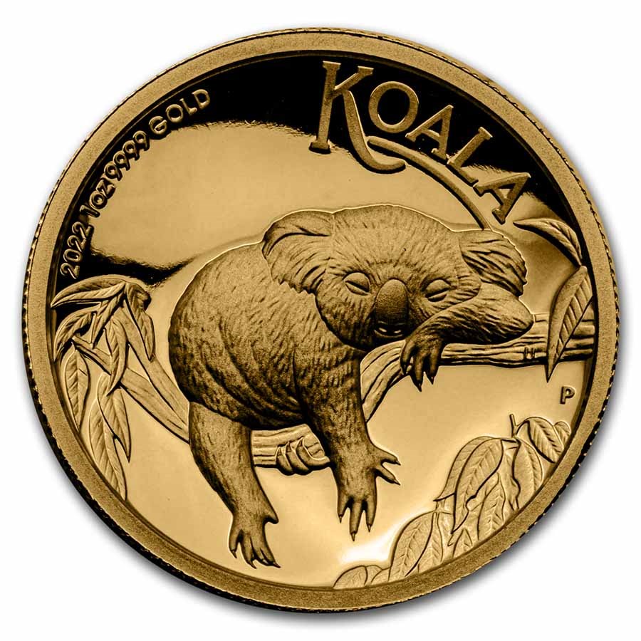 2022 Australia 1 oz Gold Koala Proof (High Relief, Box & COA)