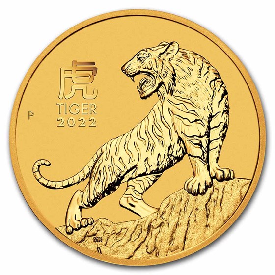 2022 Australia 1 oz Gold Lunar Tiger BU (Series III)