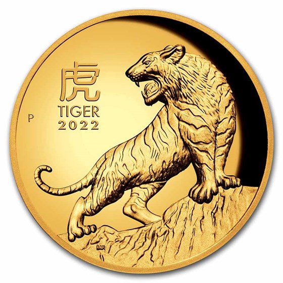 2022 Australia 1 oz Gold Lunar Tiger Proof (HR, Box & COA) 2022 Australia 1 oz Gold Lunar Tiger Proof (HR, Box & COA)