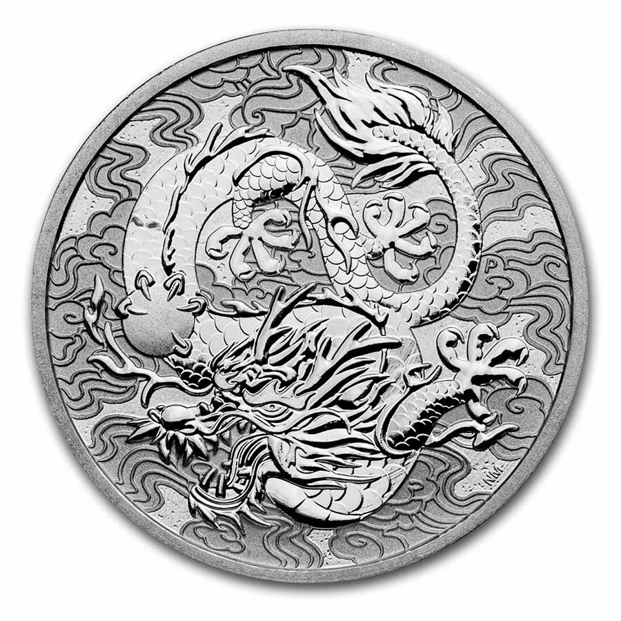 2022 Australia 1 oz Platinum Myths & Legends Reverse Proof Dragon