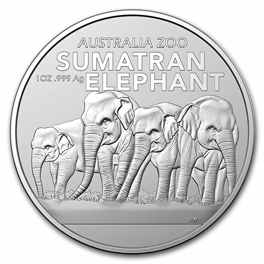 2022 Australia 1 oz Silver $1 Australian Zoo:Sumatran Elephant BU