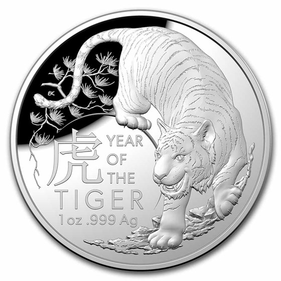 2022 Australia 1 oz Silver $5 Lunar Year of the Tiger Domed Proof 2022 Australia 1 oz Silver $5 Lunar Year of the Tiger Domed Proof