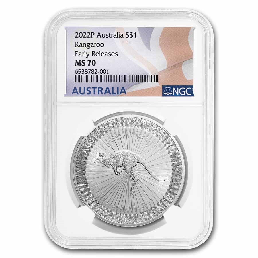 2022 Australia 1 oz Silver Kangaroo MS-70 NGC (Early Release)
