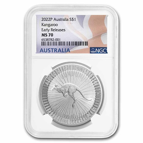 2022 Australia 1 oz Silver Kangaroo MS-70 NGC (Early Release) 2022 Australia 1 oz Silver Kangaroo MS-70 NGC (Early Release)