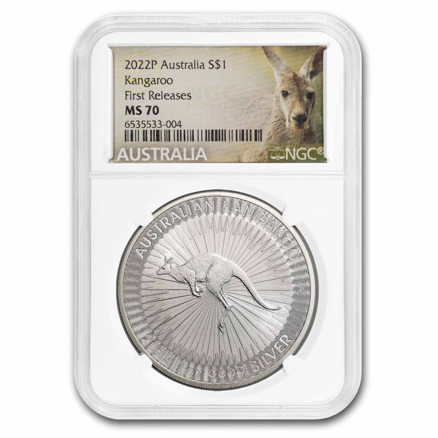 2022 Australia 1 oz Silver Kangaroo MS-70 NGC (First Release)