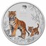 2022 Australia 1 oz Silver Lunar Tiger BU (Colorized, SIII)