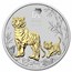 2022 Australia 1 oz Silver Lunar Tiger (Gilded, w/Capsule & COA)