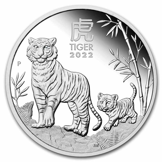 2022 Australia 1 oz Silver Lunar Tiger Proof (w/Box & COA)
