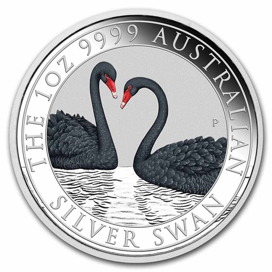 2022 Australia 1 oz Silver Swan Colorized (w/Box & COA)