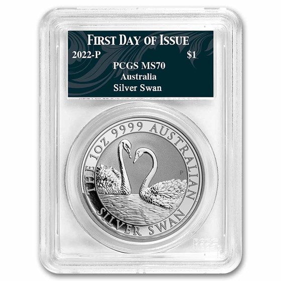 2022 Australia 1 oz Silver Swan MS-70 PCGS (FDI, Swan Label) 2022 Australia 1 oz Silver Swan MS-70 PCGS (FDI, Swan Label)