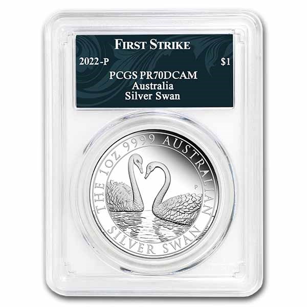 2022 Australia 1 oz Silver Swan PR-70 PCGS (FS, Swan Label)