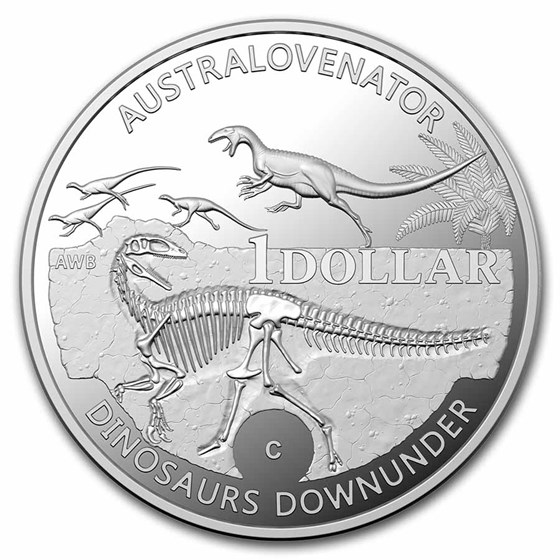 2022 Australia $1 Proof Silver Dinosaurs
