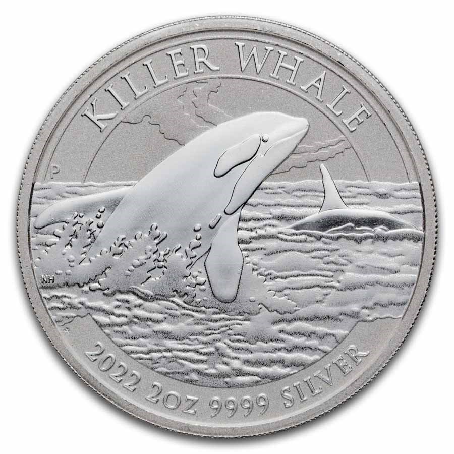 2022 Australia 2 oz Silver Killer Whale Coins BU