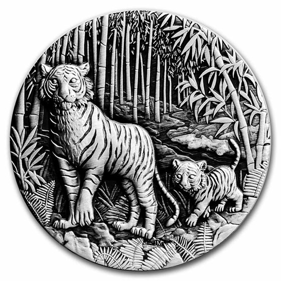 2022 Australia 2 oz Silver Year of the Tiger Antiqued 2022 Australia 2 oz Silver Year of the Tiger Antiqued